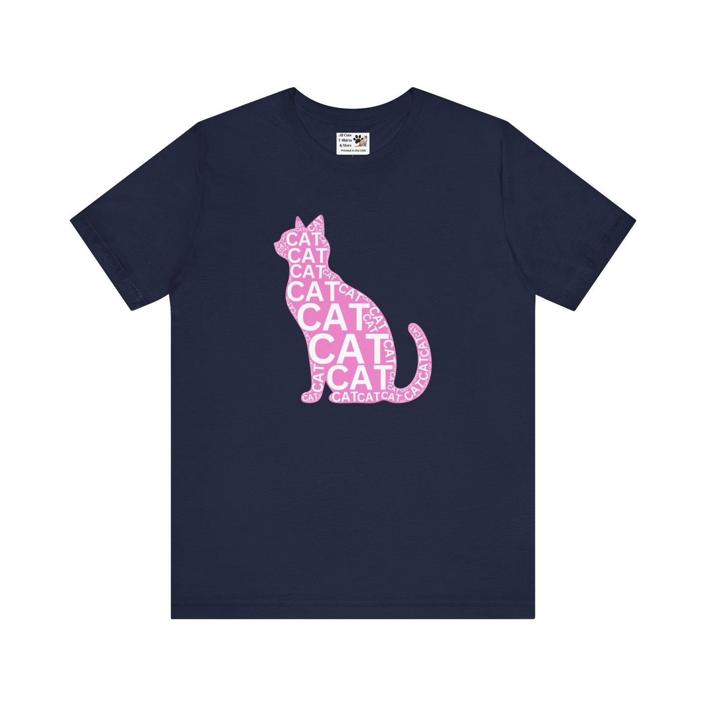 "CAT in a Cat, T-Shirt" - Cat Lover Unisex Jersey Tee - Playful Pink Cat Design
