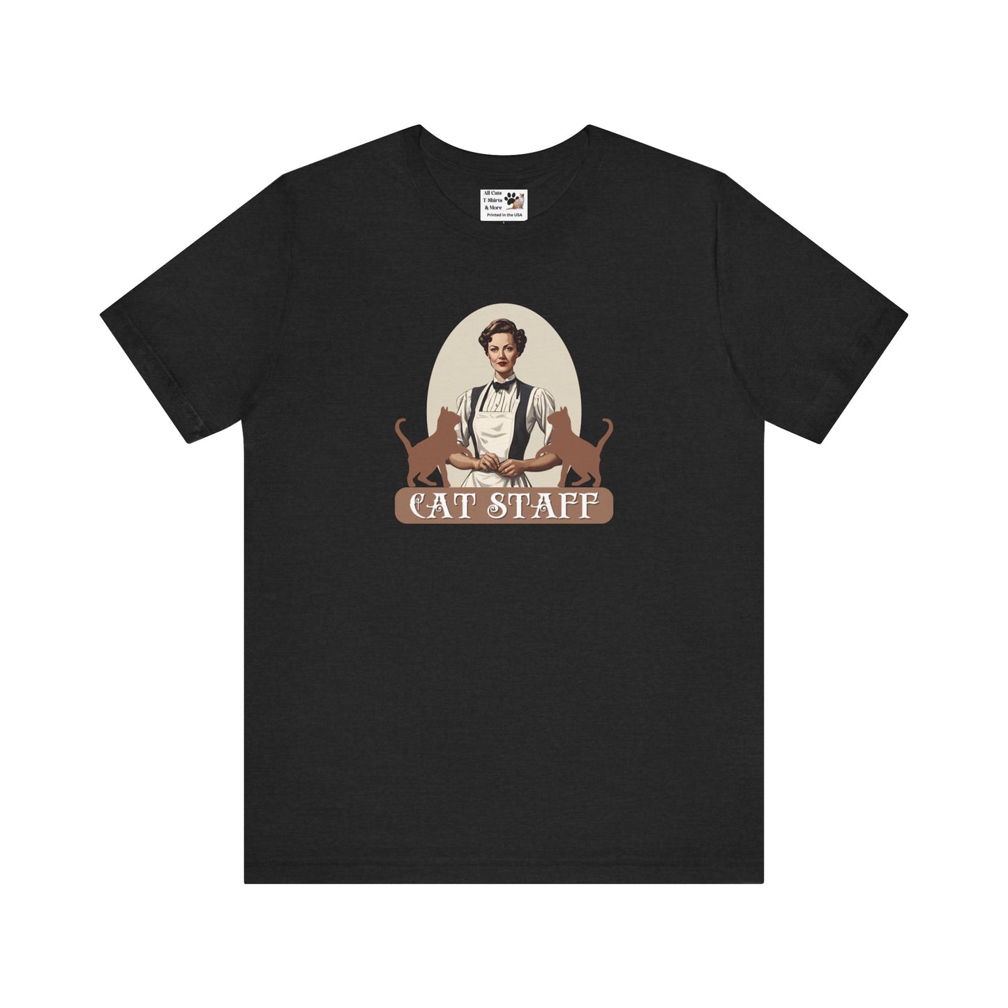 Cat Staff T-Shirt - ("Victorian Era Style" - Unisex Jersey Tee - Perfect for Cat Lovers)