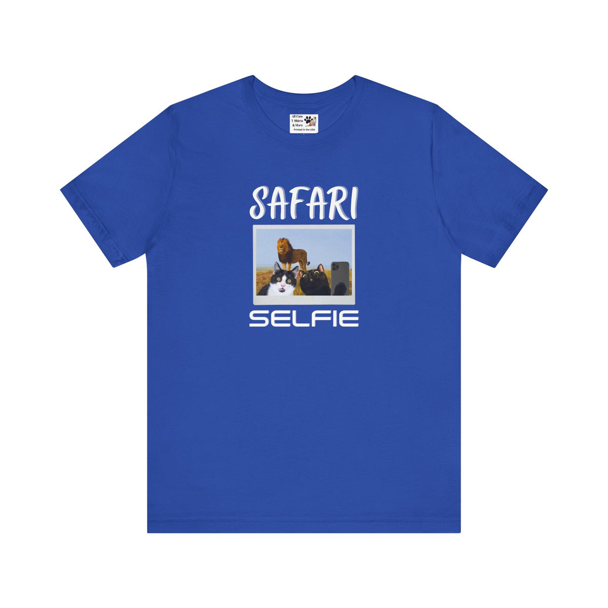 Safari Selfie T-Shirt - (Funny Cats Taking a Selfie, Cat Fan Tee)