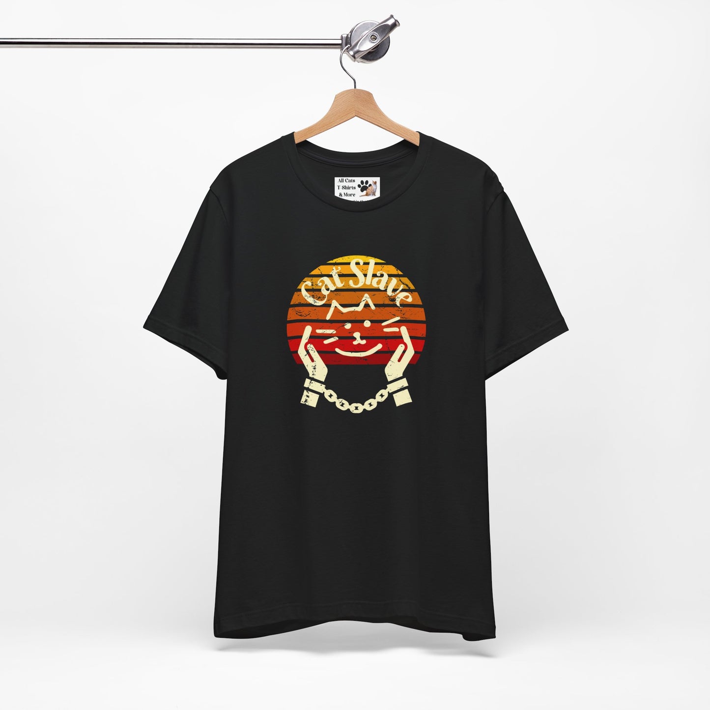 Cat Slave Vintage Sunset T-Shirt - (Unisex Jersey Tee - Casual & Trendy Distressed Style Design, Cat Fan Tee)