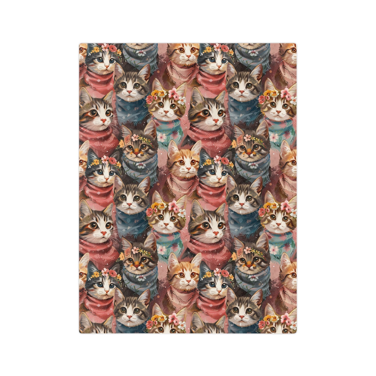 Cozy Cat Blanket - Soft Velveteen Microfiber Blanket, Pet Lovers Gift, Home Decor, Cat-Themed Gift, Warm Throw for All Occasions