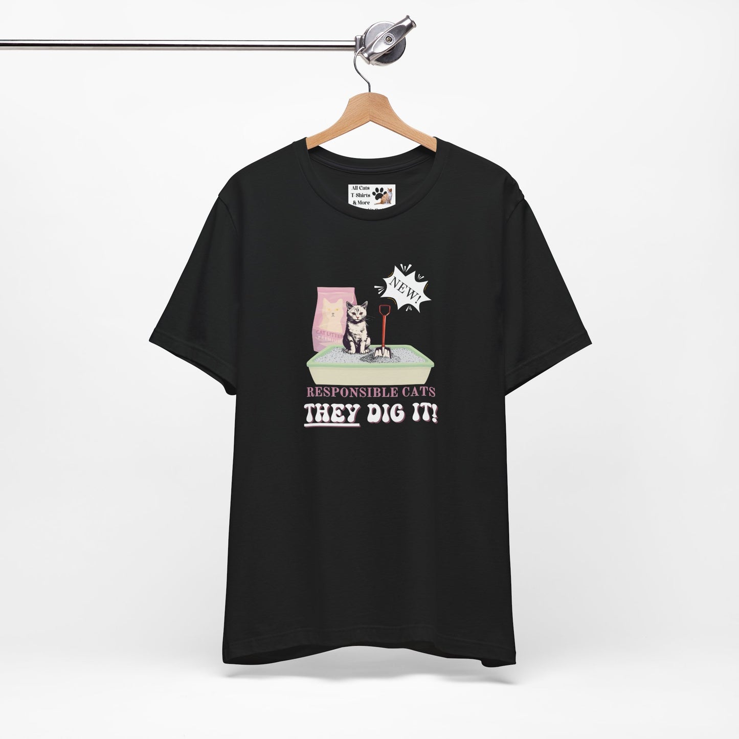 Responsible Cats T-Shirt - (Unisex Jersey Tee – Litter Box Humour Cat Tee)