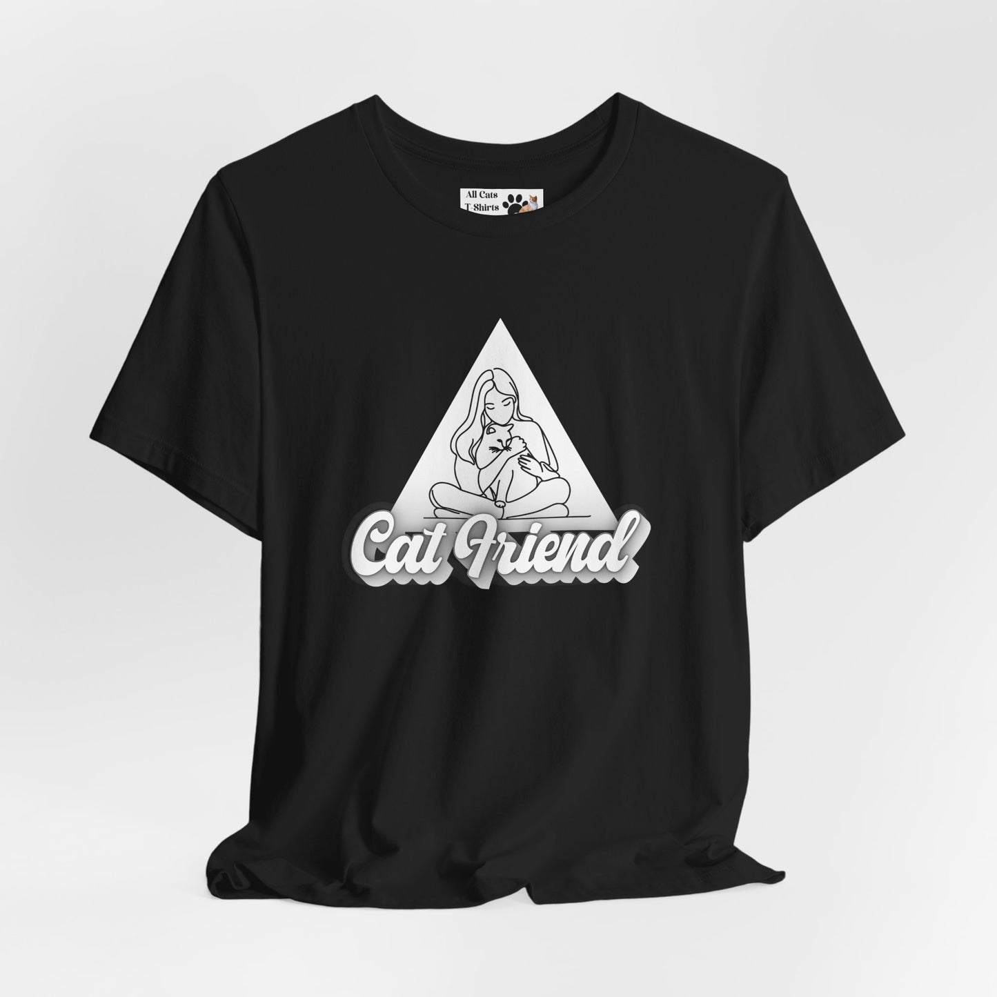Trendy Cat Friend T-Shirt - (Unisex Jersey Short Sleeve Tee, Perfect Gift for Friends of Cats!)