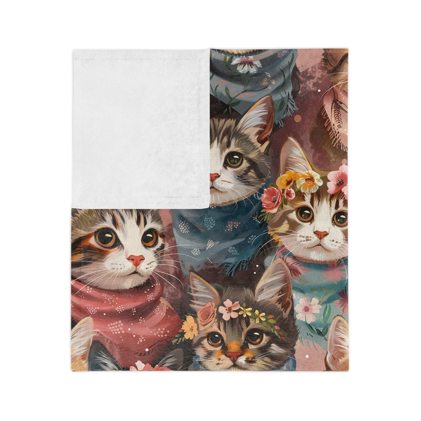 Cozy Cat Blanket - Soft Velveteen Microfiber Blanket, Pet Lovers Gift, Home Decor, Cat-Themed Gift, Warm Throw for All Occasions