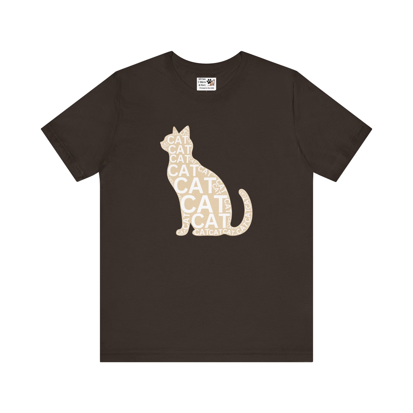 "CAT in a Cat, T-Shirt" - (Playful Beige Cat Design, Cat Lover Unisex Jersey Short Sleeve Tee - Purr-fect Gift!)