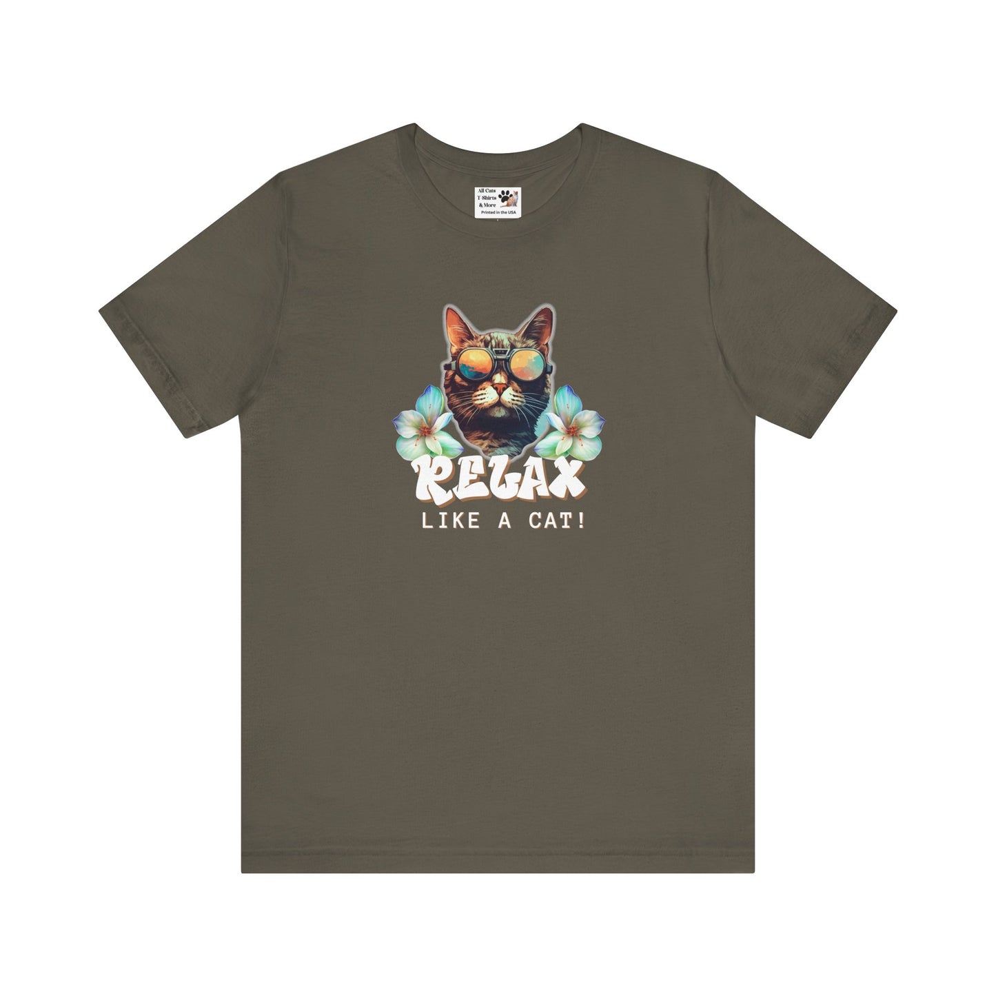 Relax Like a Cat T-Shirt (#4) - (Chill Cat Graphic Tee, Unisex Casual Wear, Gift for Cat Lovers)