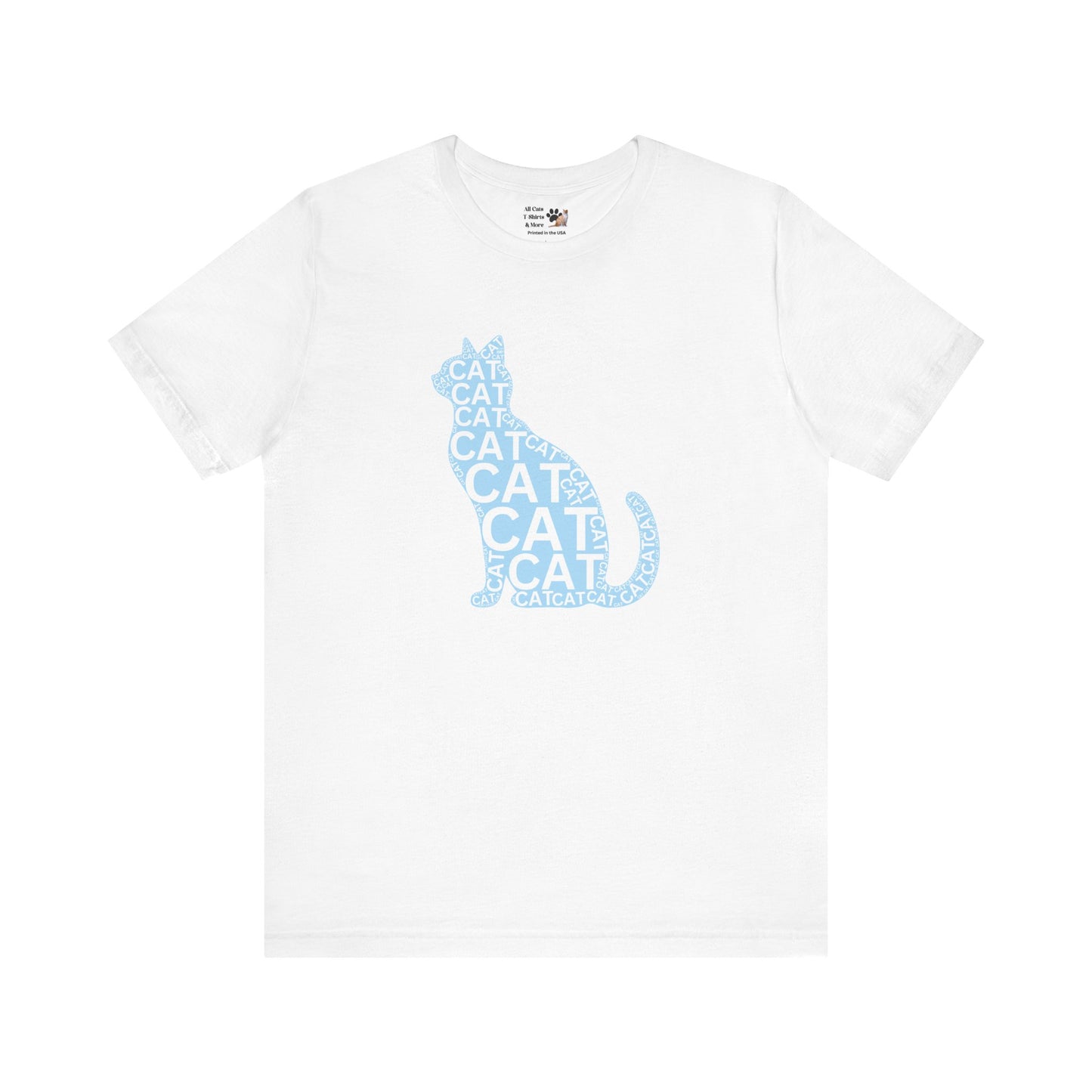 "CAT in a Cat, T-Shirt" - (Playful Blue Cat Design, Cat Lover Unisex Jersey Short Sleeve Tee - Purr-fect Gift!)