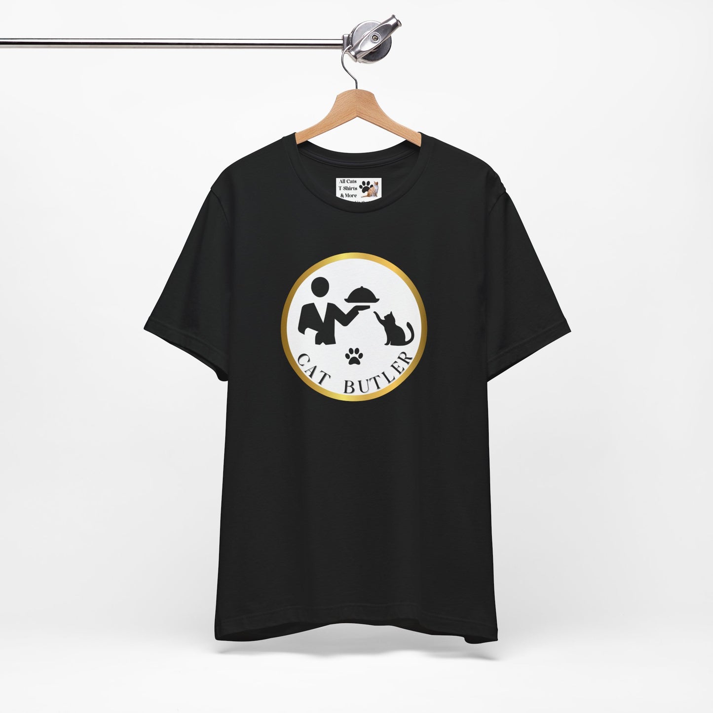 "Cat Butler" Design T-Shirt - (Unisex Jersey Short Sleeve Tee - Perfect Gift for Cat Lovers!)