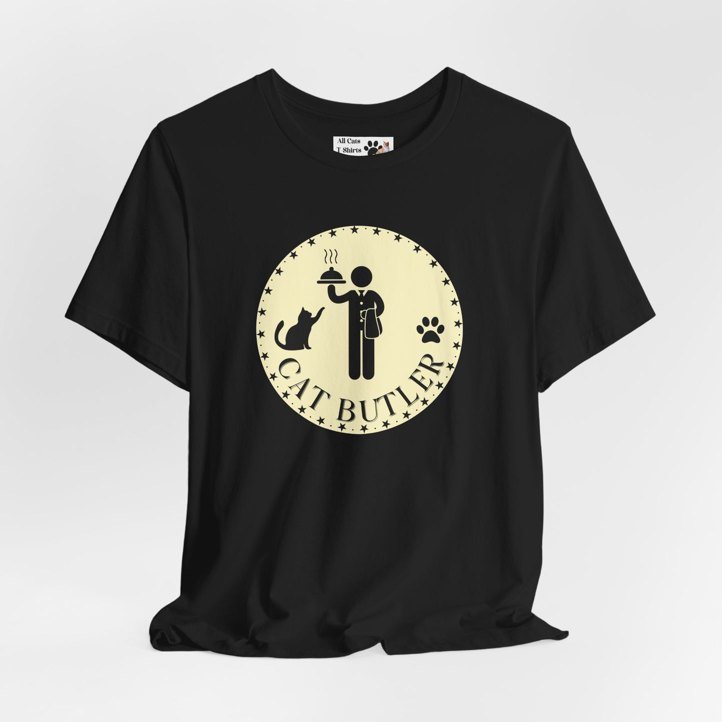 Cat Butler T-Shirt - (Unisex Jersey Tee - Perfect for Cat Lovers)
