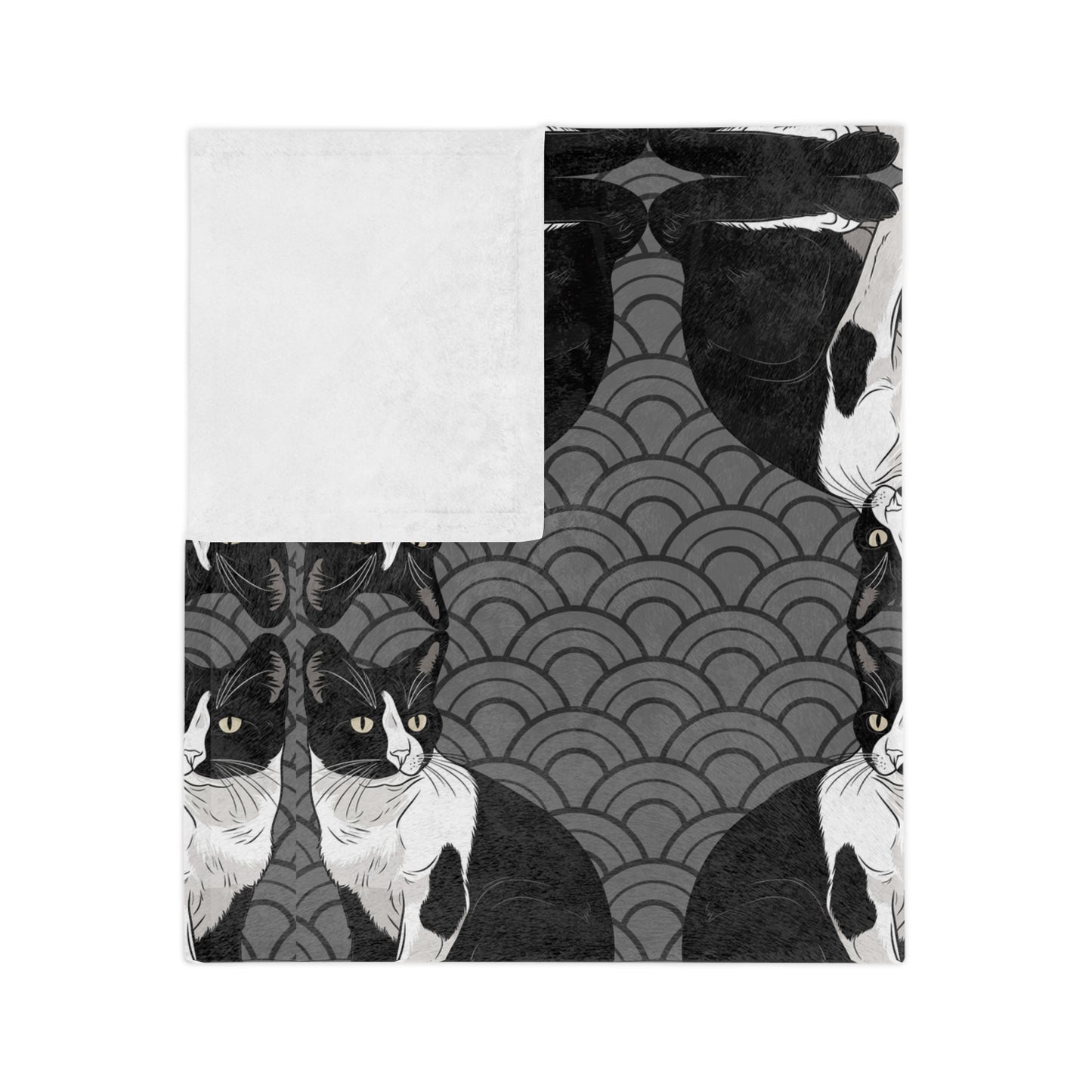 Cozy "Mirrored Image" Cat-Themed Velveteen Blanket for Cat Lovers, Cute Gift for Pet Owners, Home Decor, Perfect for Snuggling or Picnics