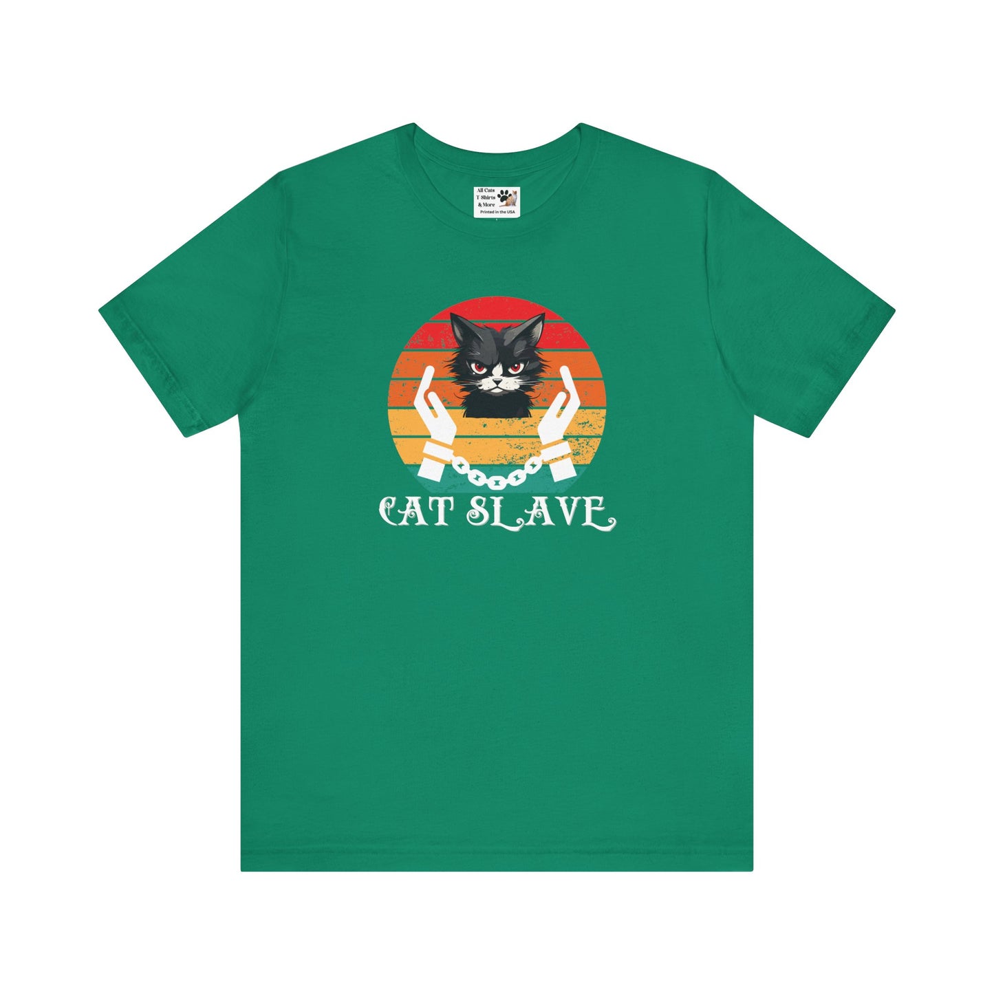 Cat Slave Vintage Sunset T-Shirt, Unisex Jersey Tee - Casual & Trendy "Distressed Grunge Style" Design