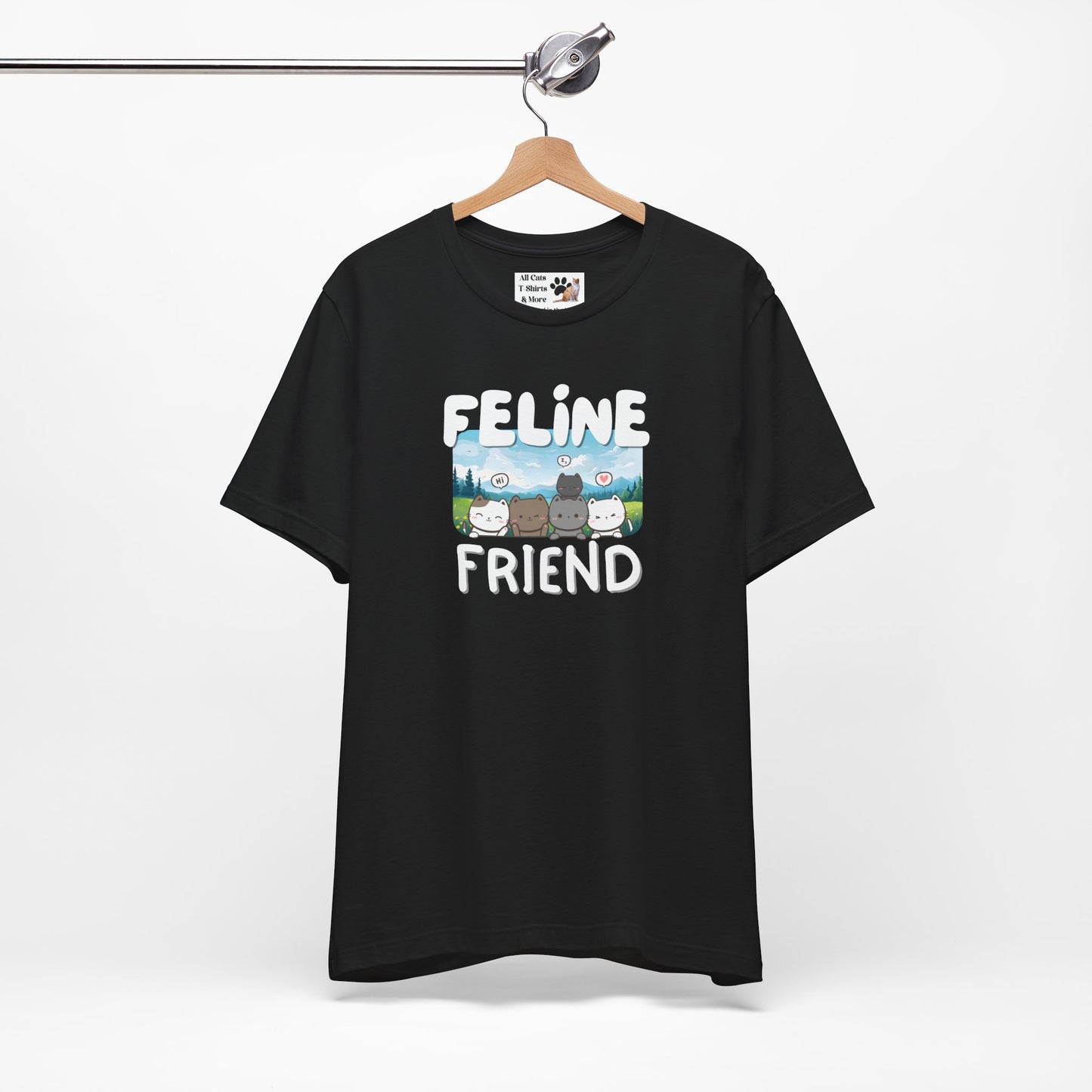 Feline Friend Graphic T-Shirt - (Cute Unisex Cat Tee)