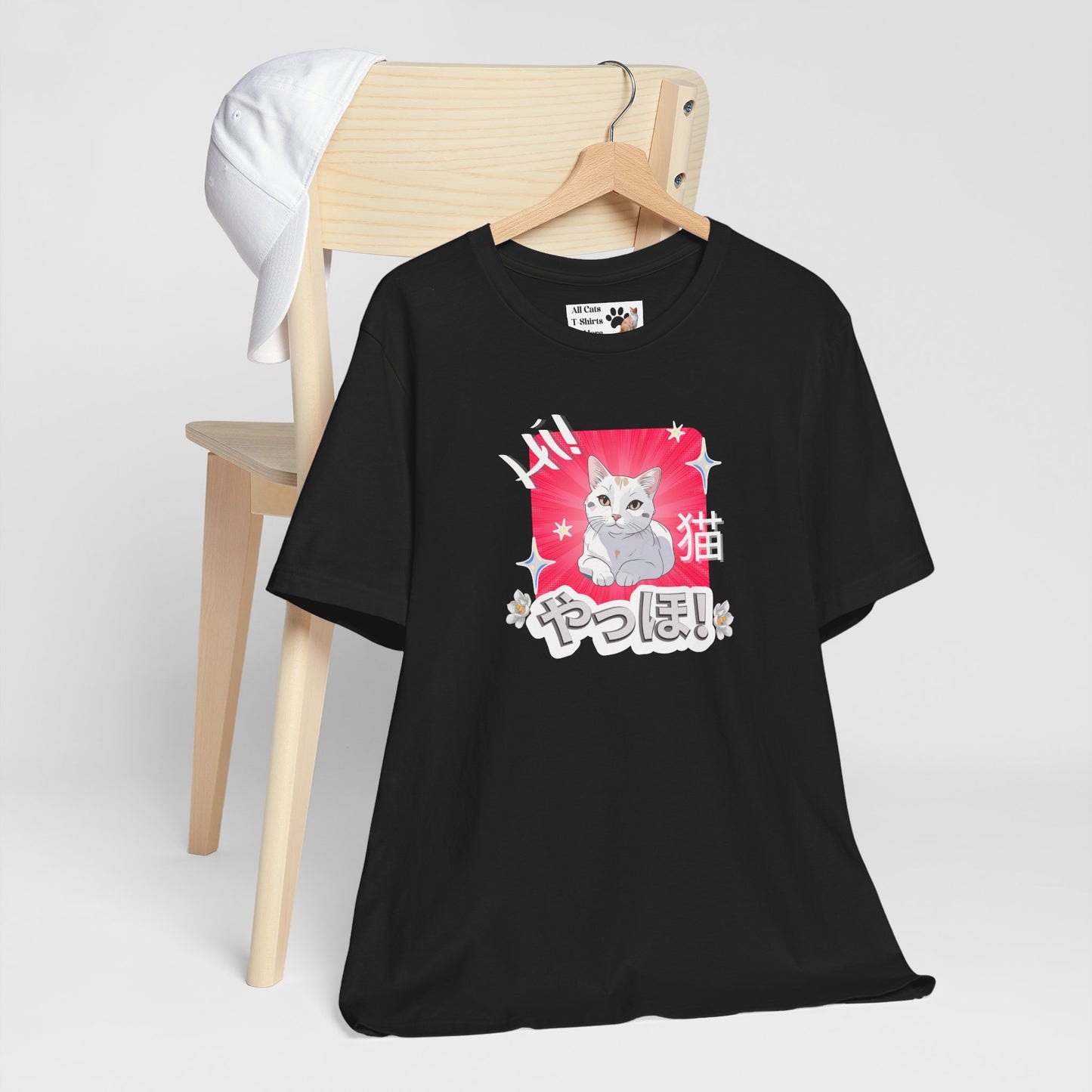 "Hi" Cat - An Anime Style Graphic Tee - (Unisex Jersey Short Sleeve Tee for Cat Lovers)