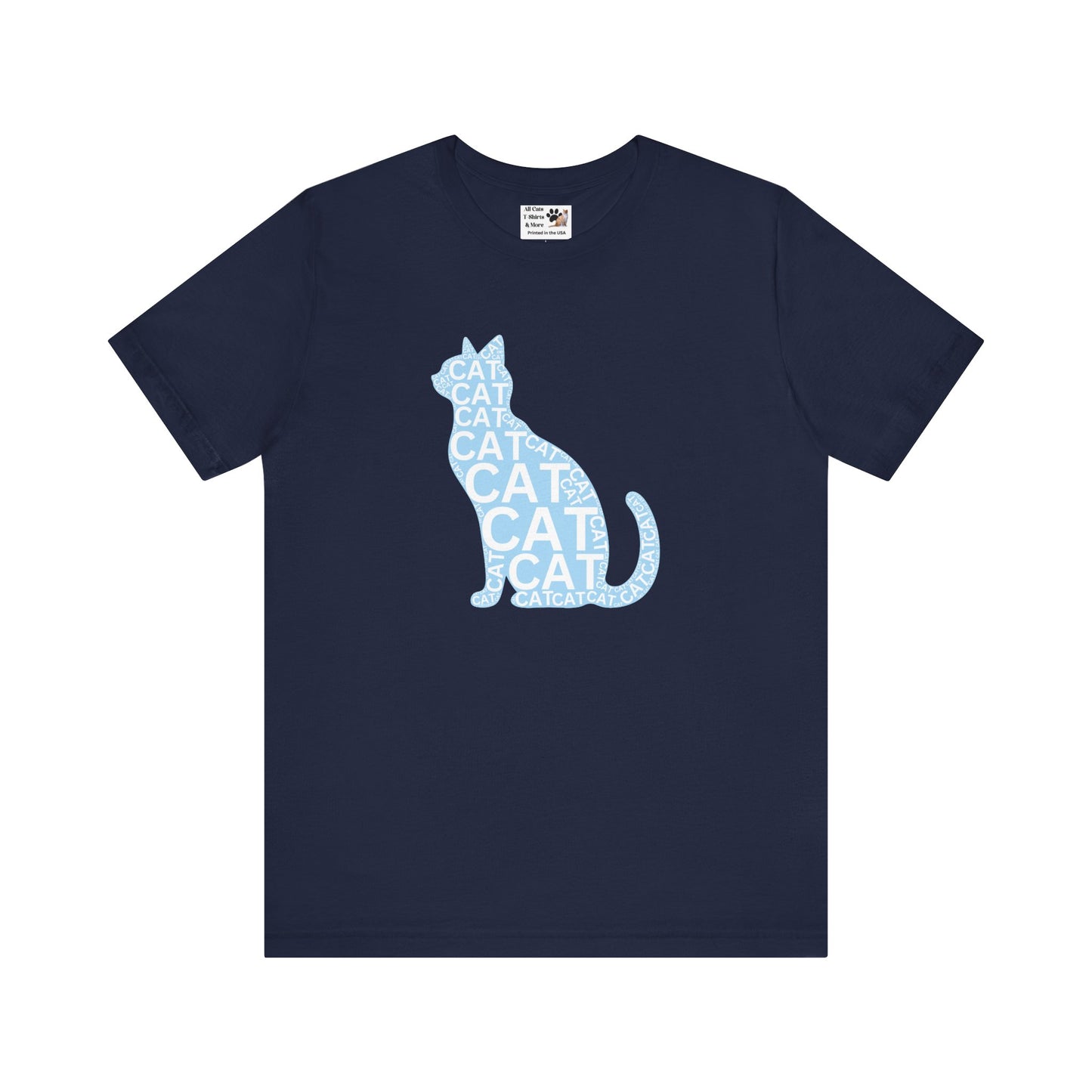 "CAT in a Cat, T-Shirt" - (Playful Blue Cat Design, Cat Lover Unisex Jersey Short Sleeve Tee - Purr-fect Gift!)
