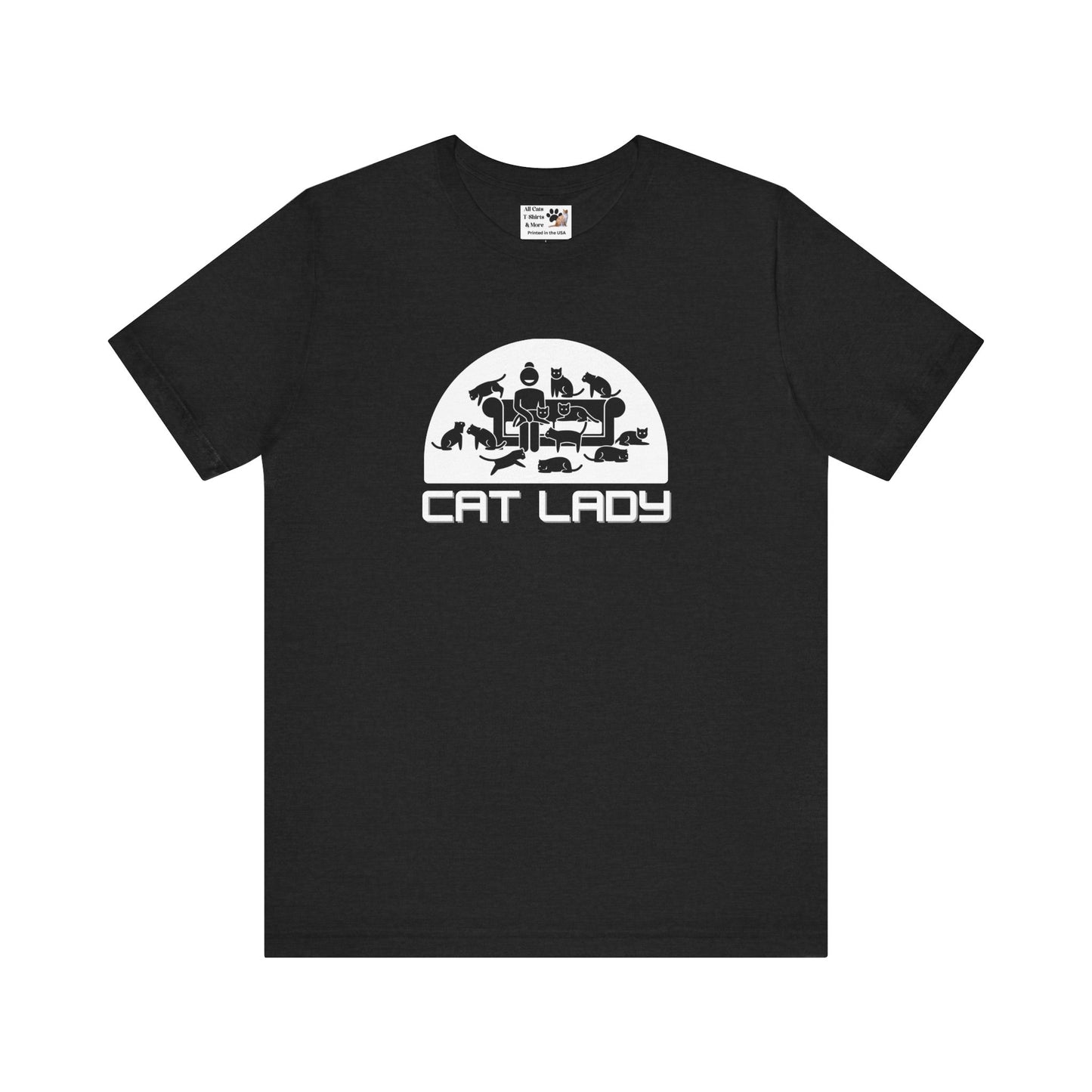 Cute Cat Lady T-Shirt - (Unisex Jersey Tee - Perfect Gift for Cat Moms!)