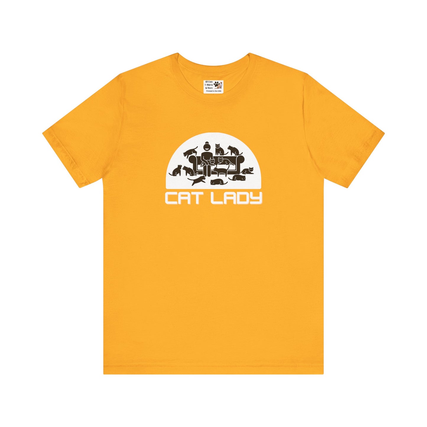 Cute Cat Lady T-Shirt - (Unisex Jersey Tee - Perfect Gift for Cat Moms!)