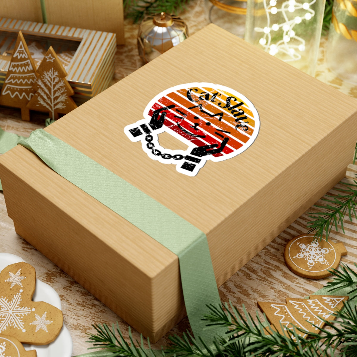 Cat Slave Kiss-Cut Stickers for Cat Fans
