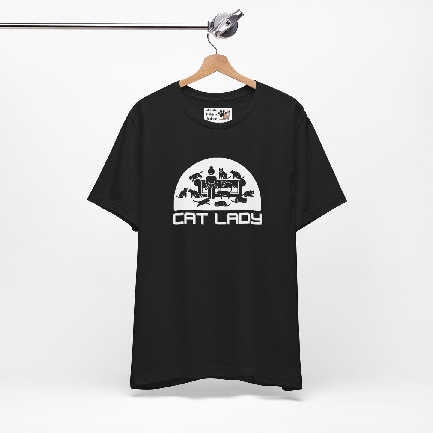 Cute Cat Lady T-Shirt - (Unisex Jersey Tee - Perfect Gift for Cat Moms!)