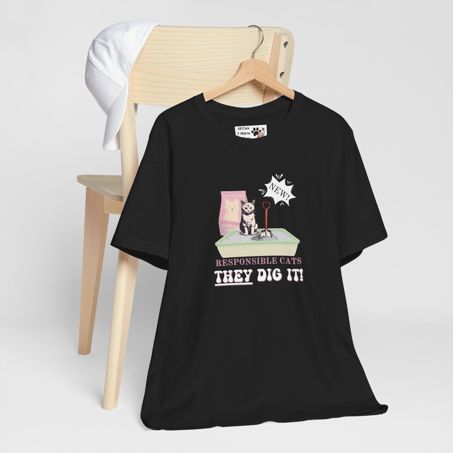 Responsible Cats T-Shirt - (Unisex Jersey Tee – Litter Box Humour Cat Tee)