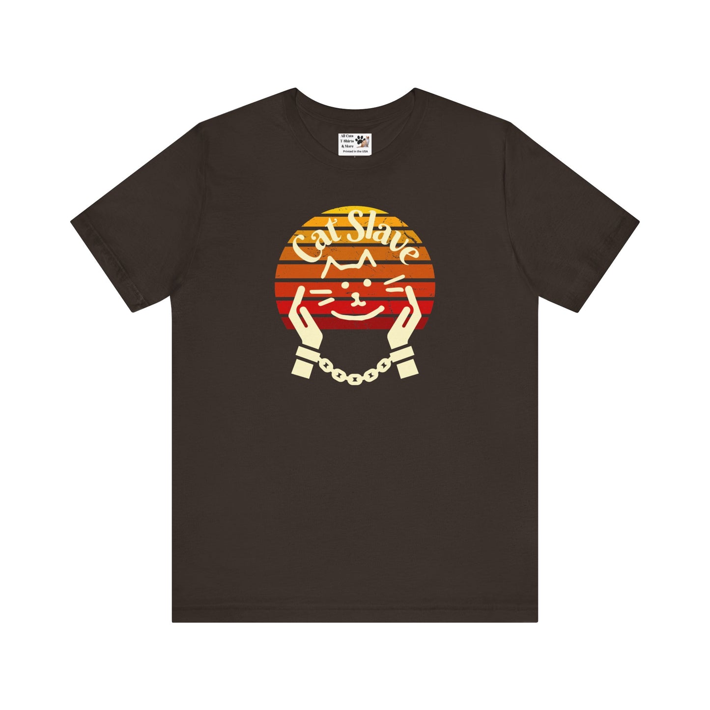 Cat Slave Vintage Sunset T-Shirt - (Unisex Jersey Tee - Casual & Trendy "Partly Distressed Style" Design)