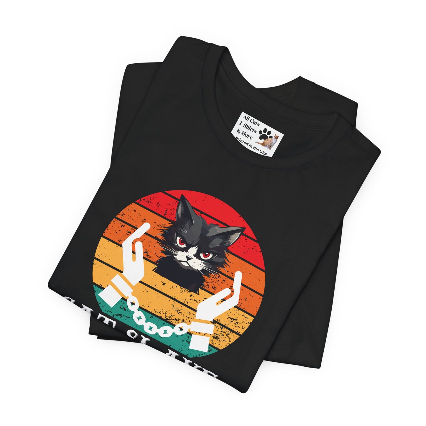 Cat Slave Vintage Sunset T-Shirt, Unisex Jersey Tee - Casual & Trendy "Distressed Grunge Style" Design