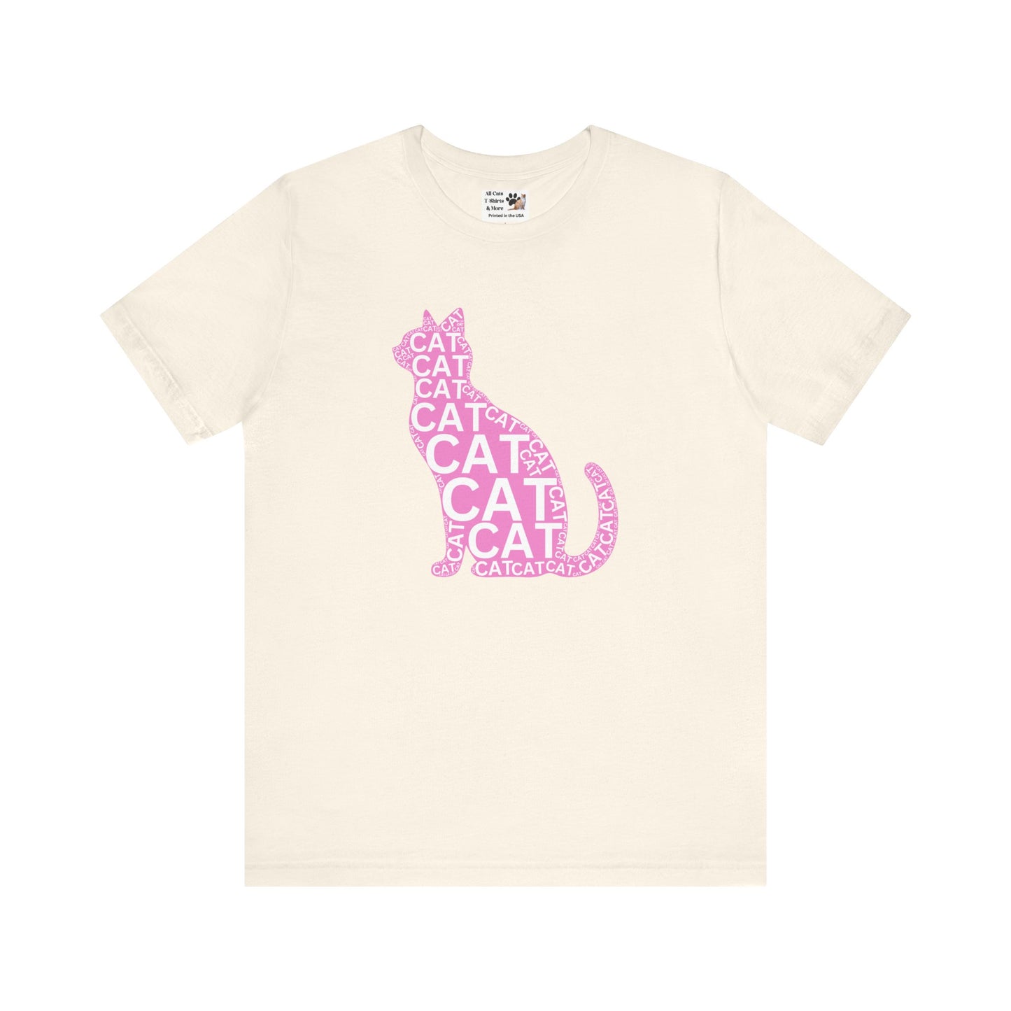 "CAT in a Cat, T-Shirt" - Cat Lover Unisex Jersey Tee - Playful Pink Cat Design