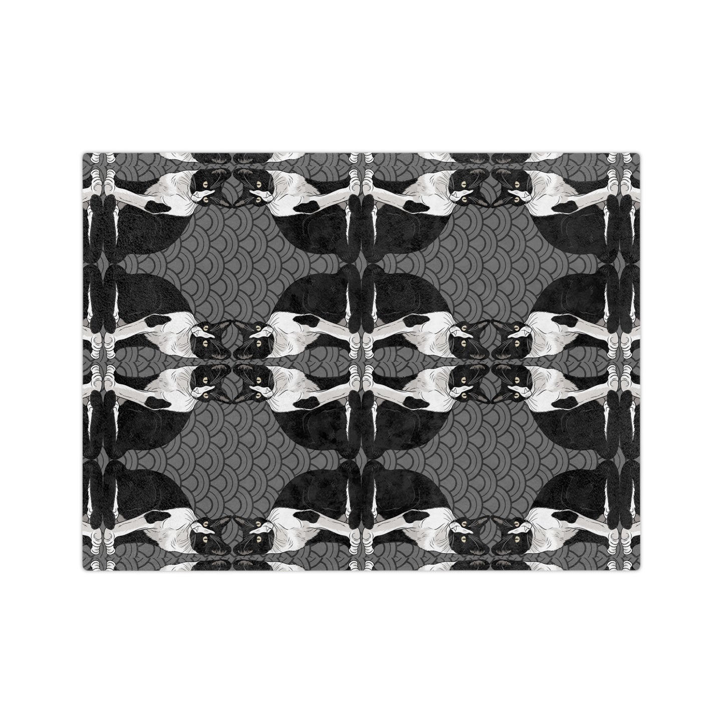 Cozy "Mirrored Image" Cat-Themed Velveteen Blanket for Cat Lovers, Cute Gift for Pet Owners, Home Decor, Perfect for Snuggling or Picnics