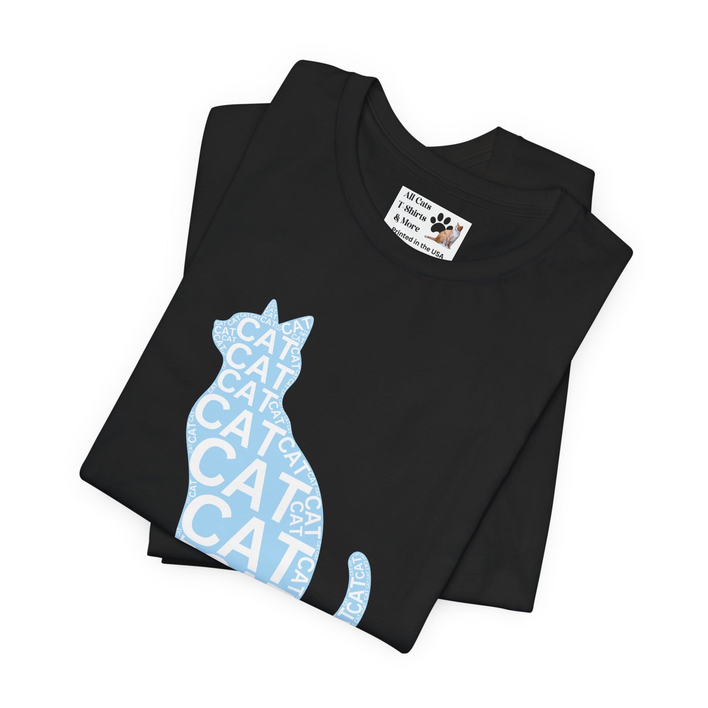 "CAT in a Cat, T-Shirt" - (Playful Blue Cat Design, Cat Lover Unisex Jersey Short Sleeve Tee - Purr-fect Gift!)
