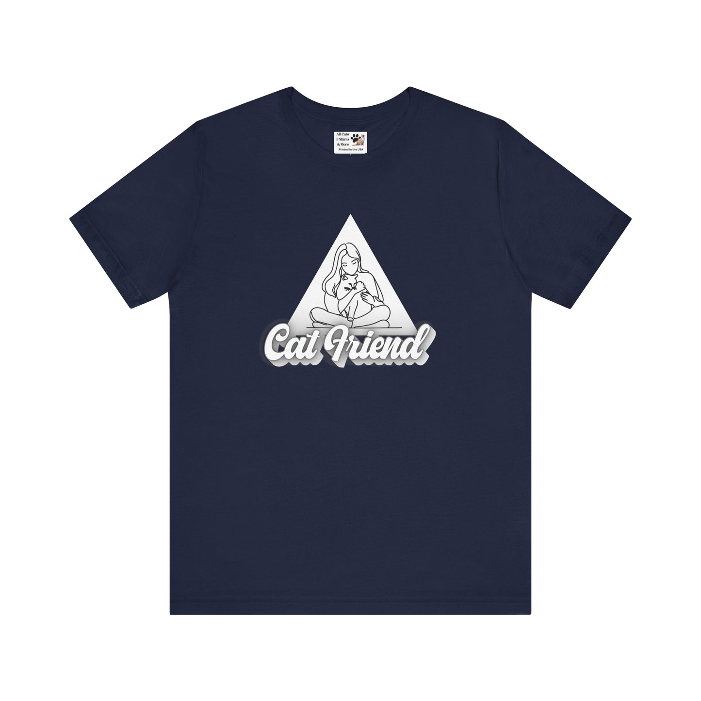 Trendy Cat Friend T-Shirt - (Unisex Jersey Short Sleeve Tee, Perfect Gift for Friends of Cats!)