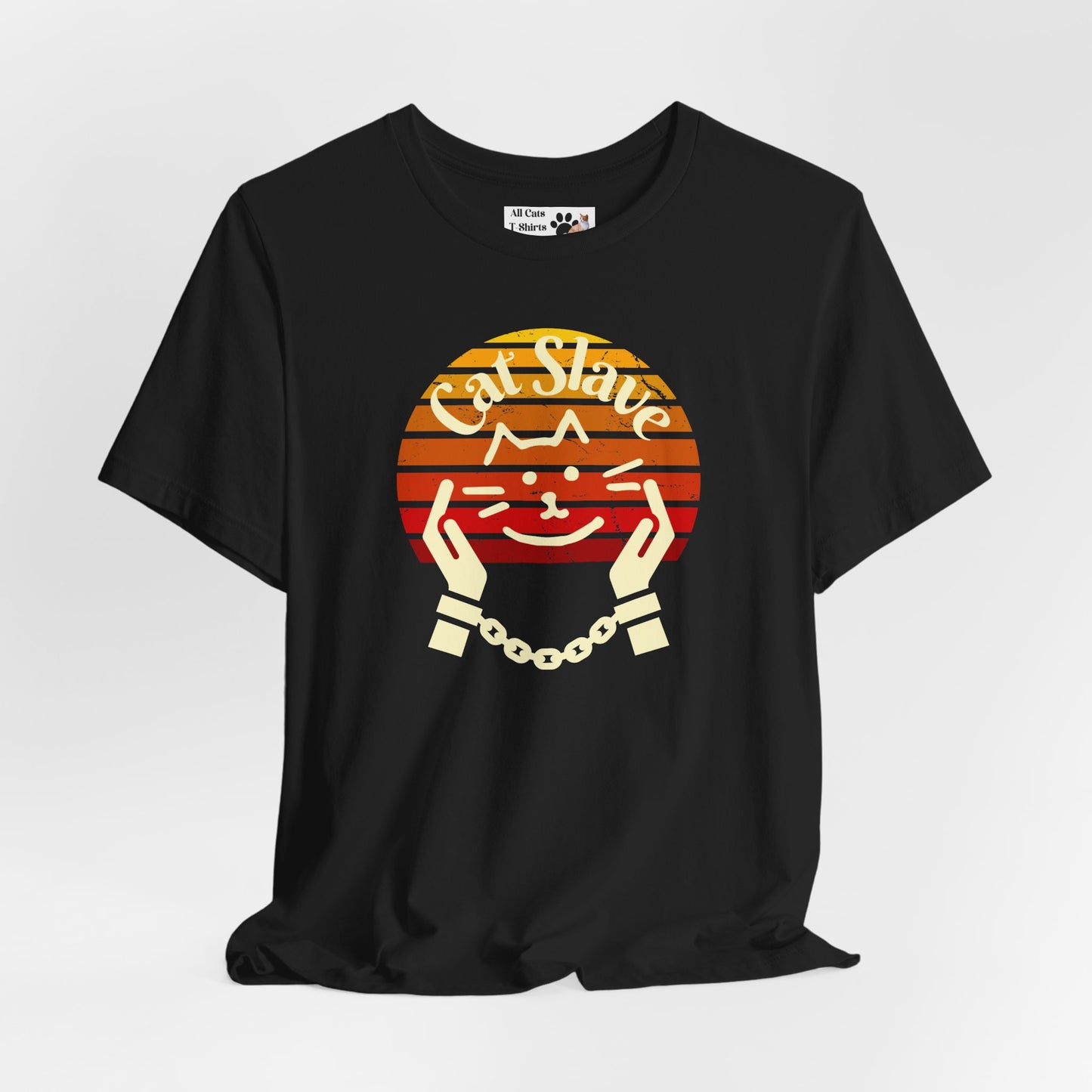 Cat Slave Vintage Sunset T-Shirt - (Unisex Jersey Tee - Casual & Trendy "Partly Distressed Style" Design)