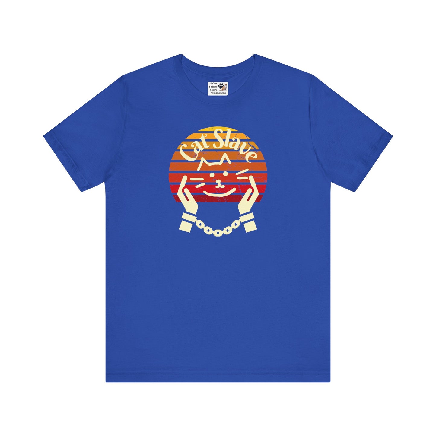 Cat Slave Vintage Sunset T-Shirt - (Unisex Jersey Tee - Casual & Trendy "Partly Distressed Style" Design)