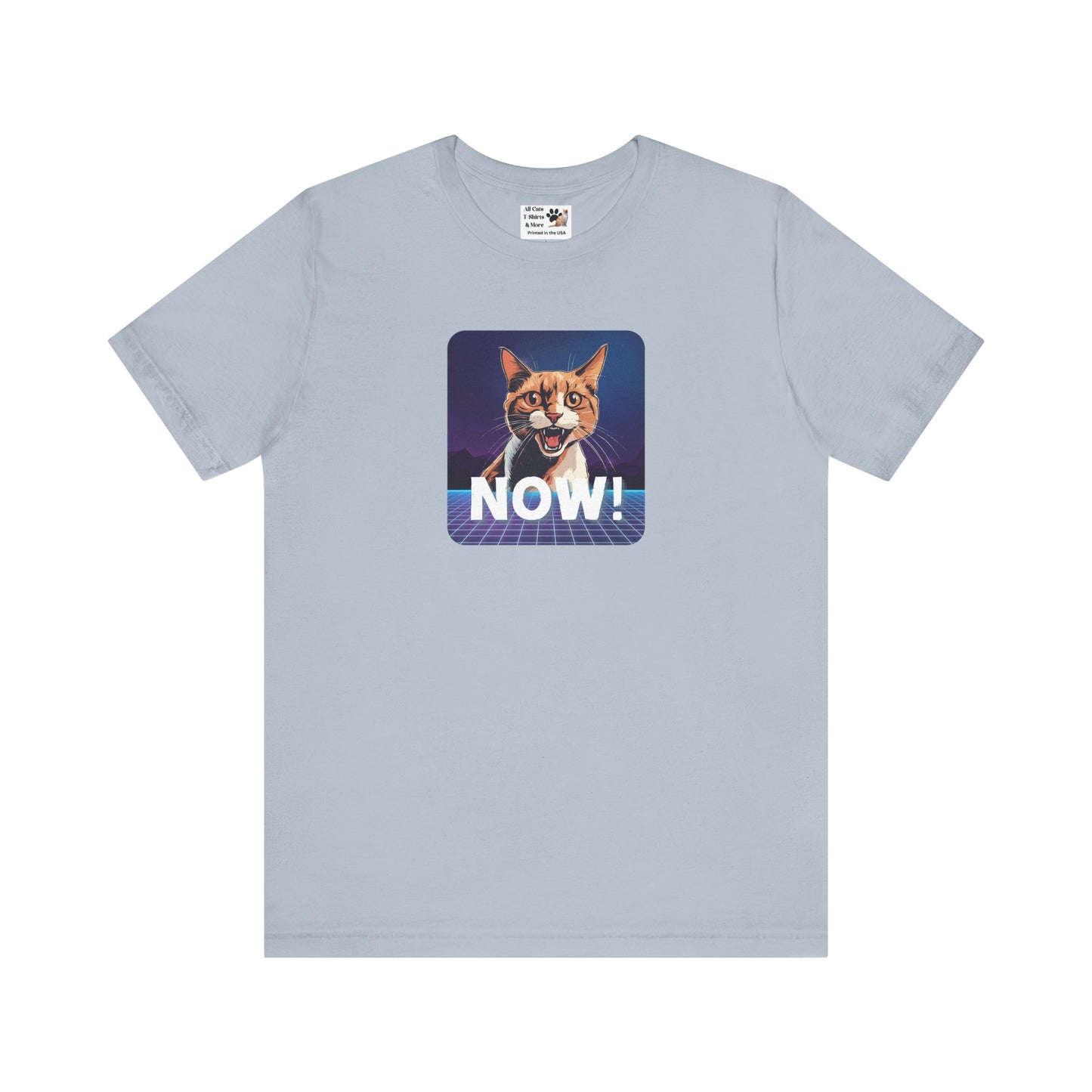 "NOW Cat" Retro Graphic T-Shirt - (Unisex Short Sleeve Tee - Fun & Quirky Design for Cat Fans)