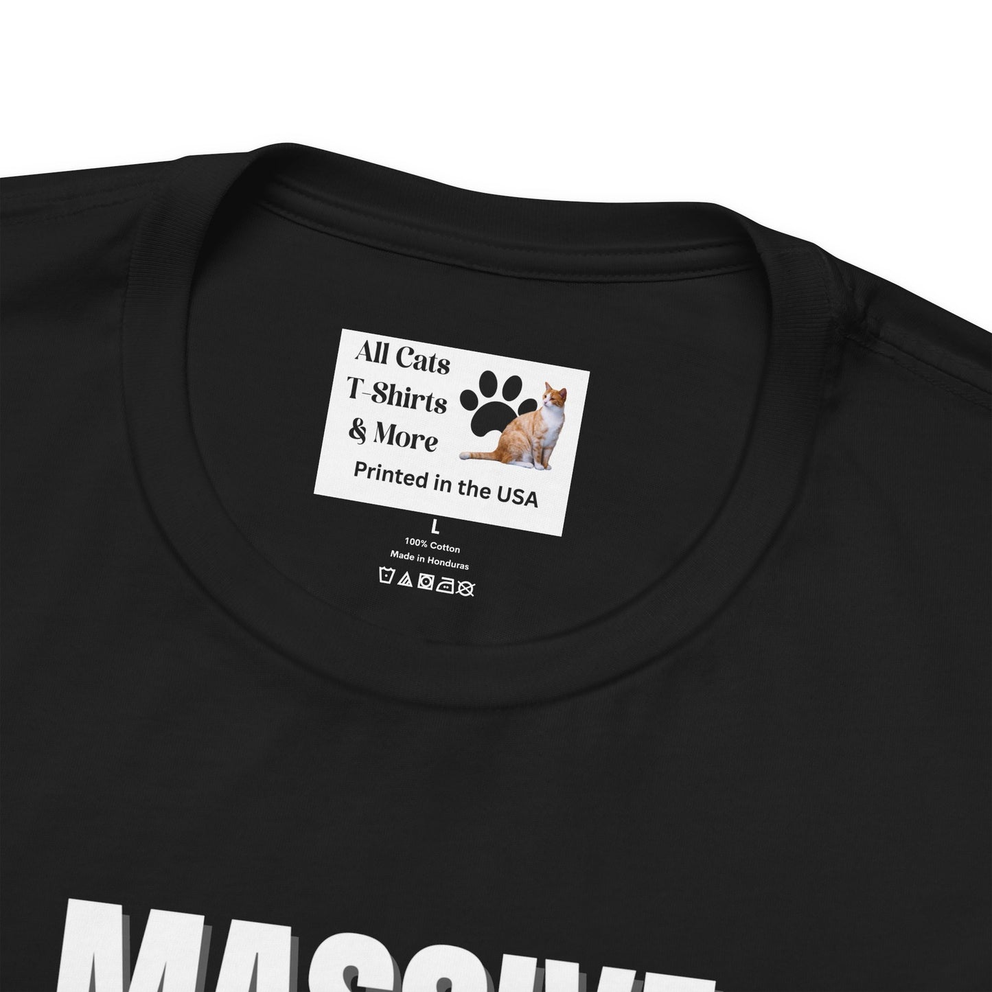 A Massive Cats T-Shirt - Huge Cat Sitting Behind Stone Henge - (Vintage Inspired, Funny Cat Unisex Jersey Tee - Perfect for Cat Fans!)