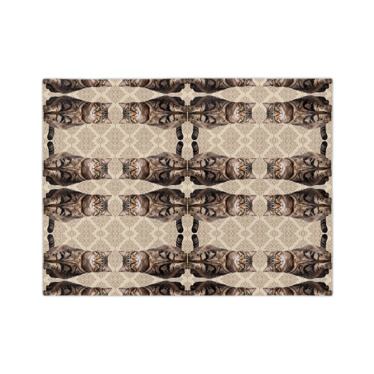 Cat "Mirror Pattern" Velveteen Blanket, Cozy Cat Blankets for Cat Lovers, Cat Decor for Home, Gifts for Pet Owners, Soft Microfiber Throw Blanket