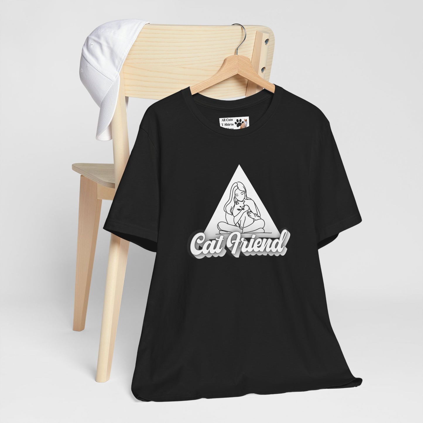 Trendy Cat Friend T-Shirt - (Unisex Jersey Short Sleeve Tee, Perfect Gift for Friends of Cats!)