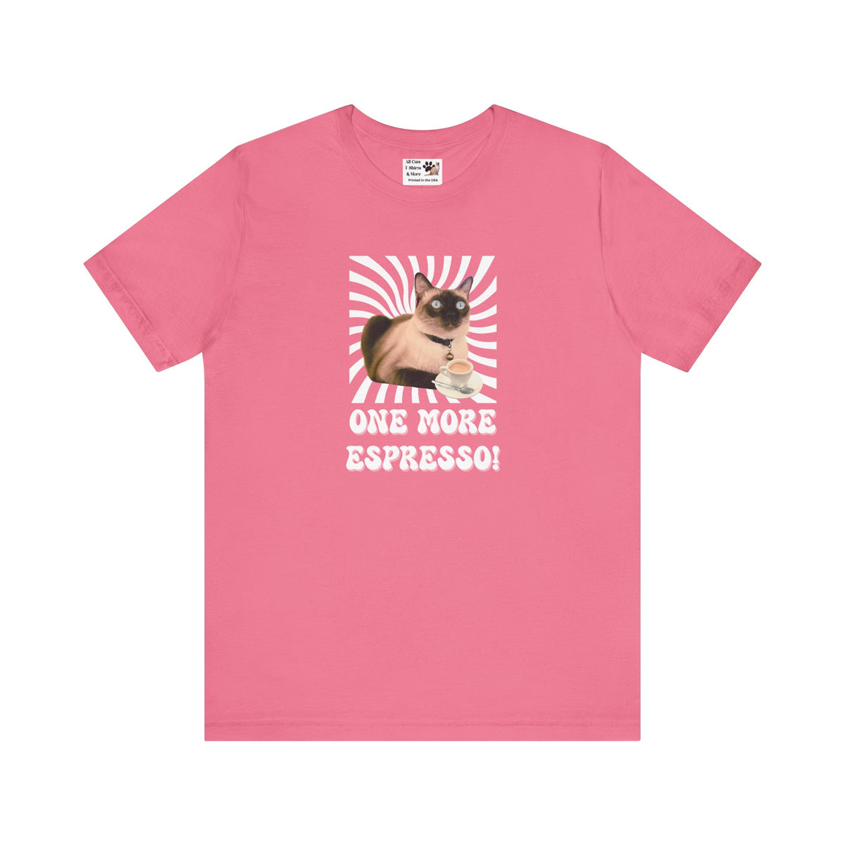 One More Espresso! - (Cat & Coffee T-Shirt #2, Color)