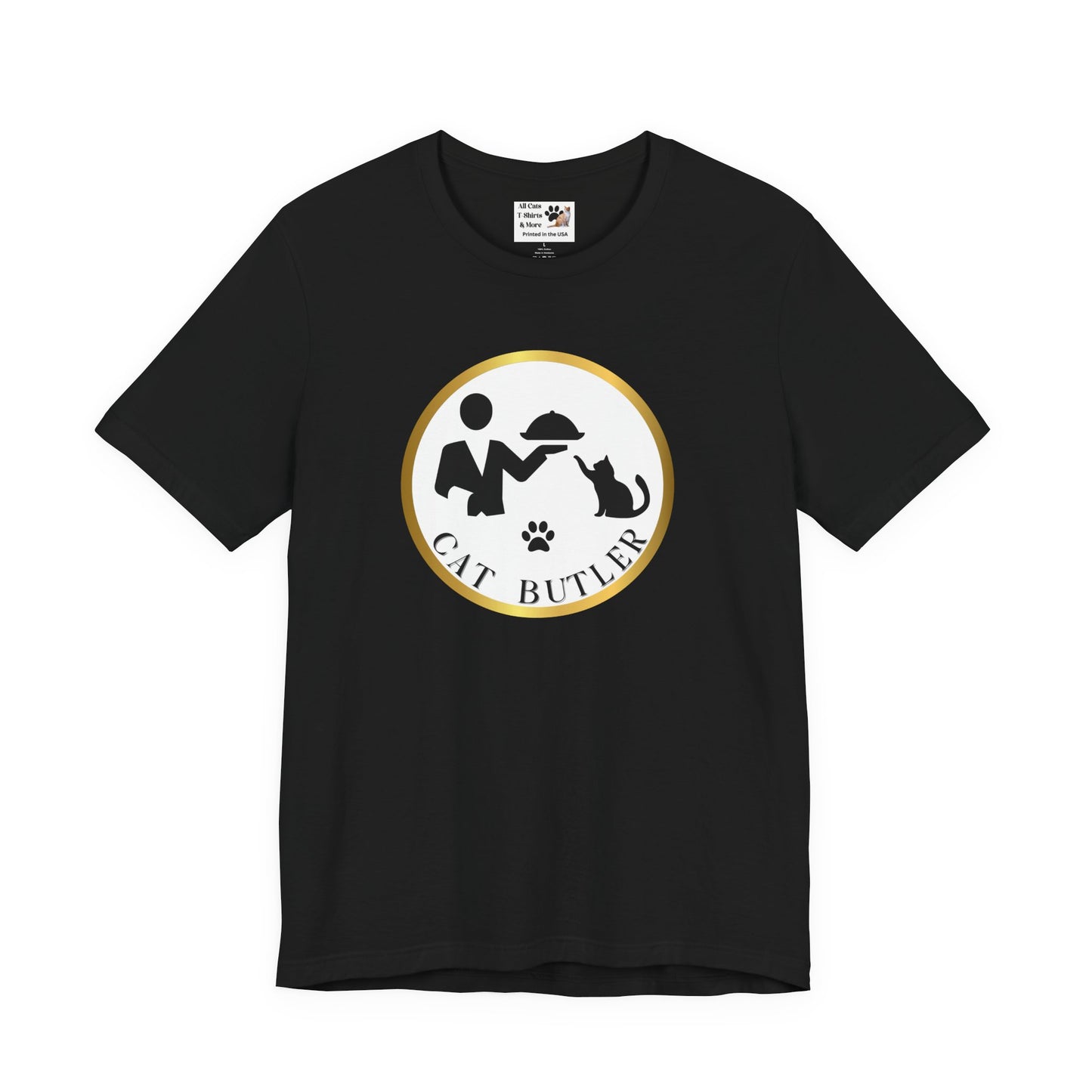 "Cat Butler" Design T-Shirt - (Unisex Jersey Short Sleeve Tee - Perfect Gift for Cat Lovers!)