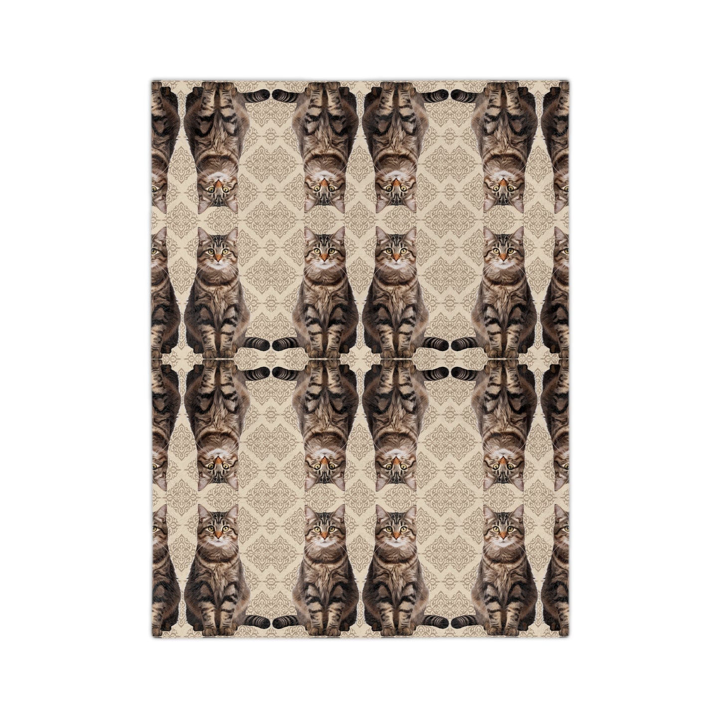 Cat "Mirror Pattern" Velveteen Blanket, Cozy Cat Blankets for Cat Lovers, Cat Decor for Home, Gifts for Pet Owners, Soft Microfiber Throw Blanket