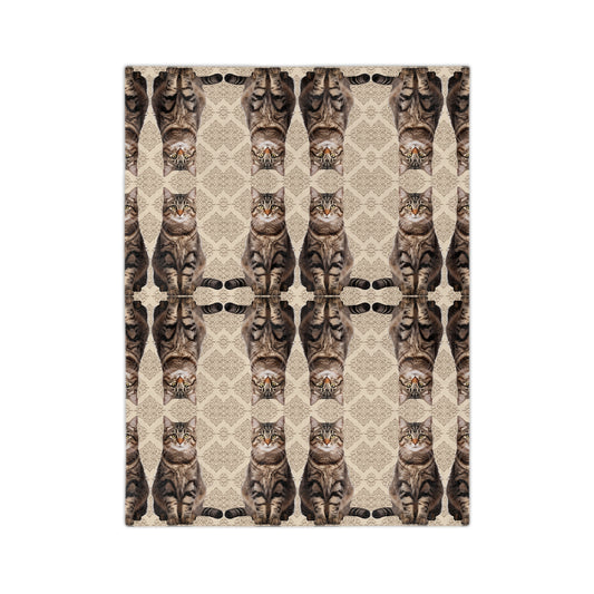 Cat "Mirror Pattern" Velveteen Blanket, Cozy Cat Blankets for Cat Lovers, Cat Decor for Home, Gifts for Pet Owners, Soft Microfiber Throw Blanket