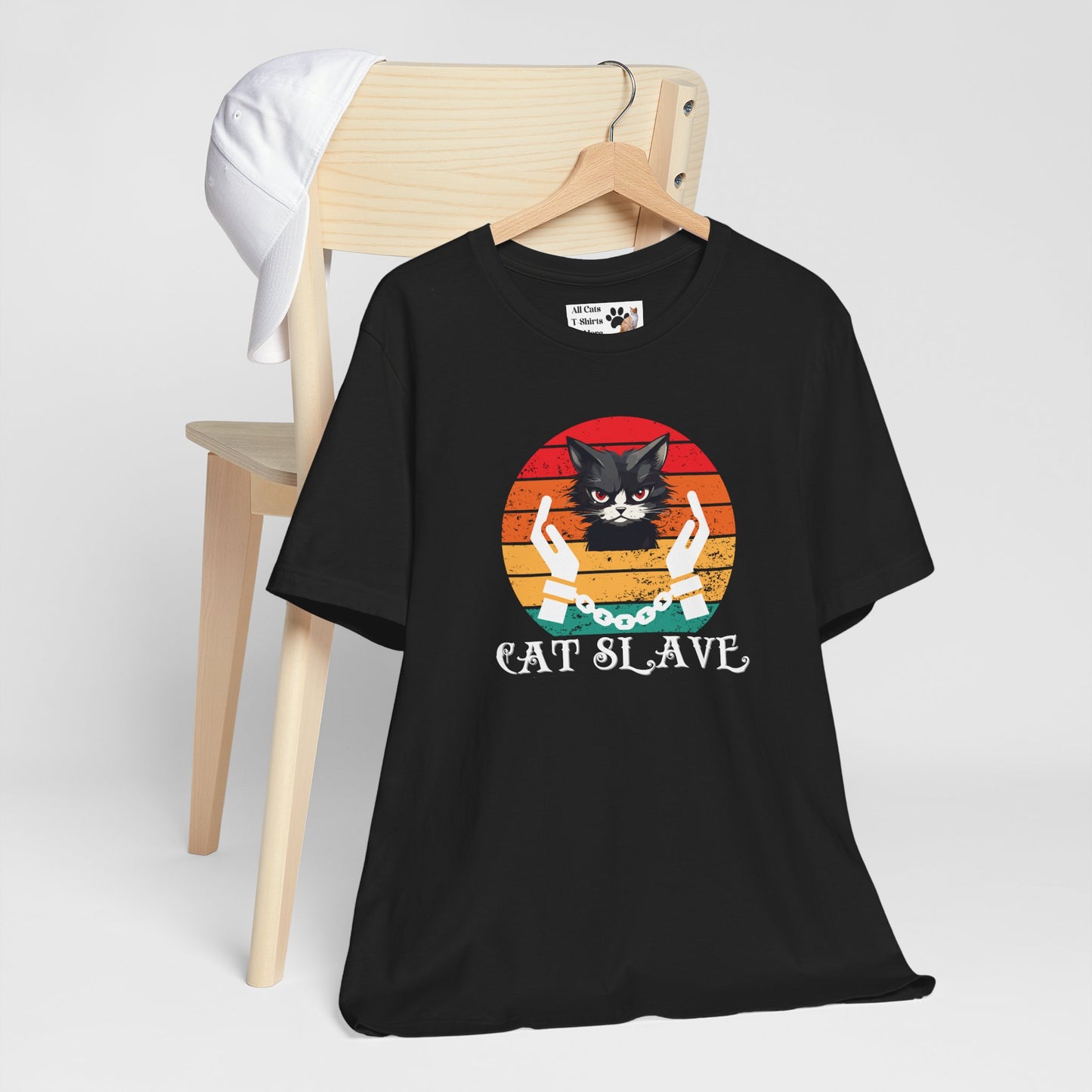 Cat Slave Vintage Sunset T-Shirt, Unisex Jersey Tee - Casual & Trendy "Distressed Grunge Style" Design