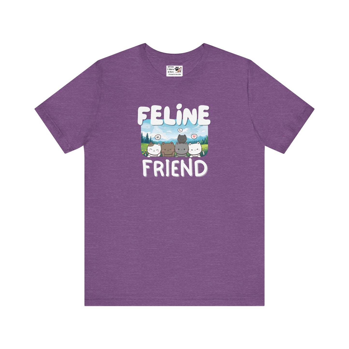 Feline Friend Graphic T-Shirt - (Cute Unisex Cat Tee)