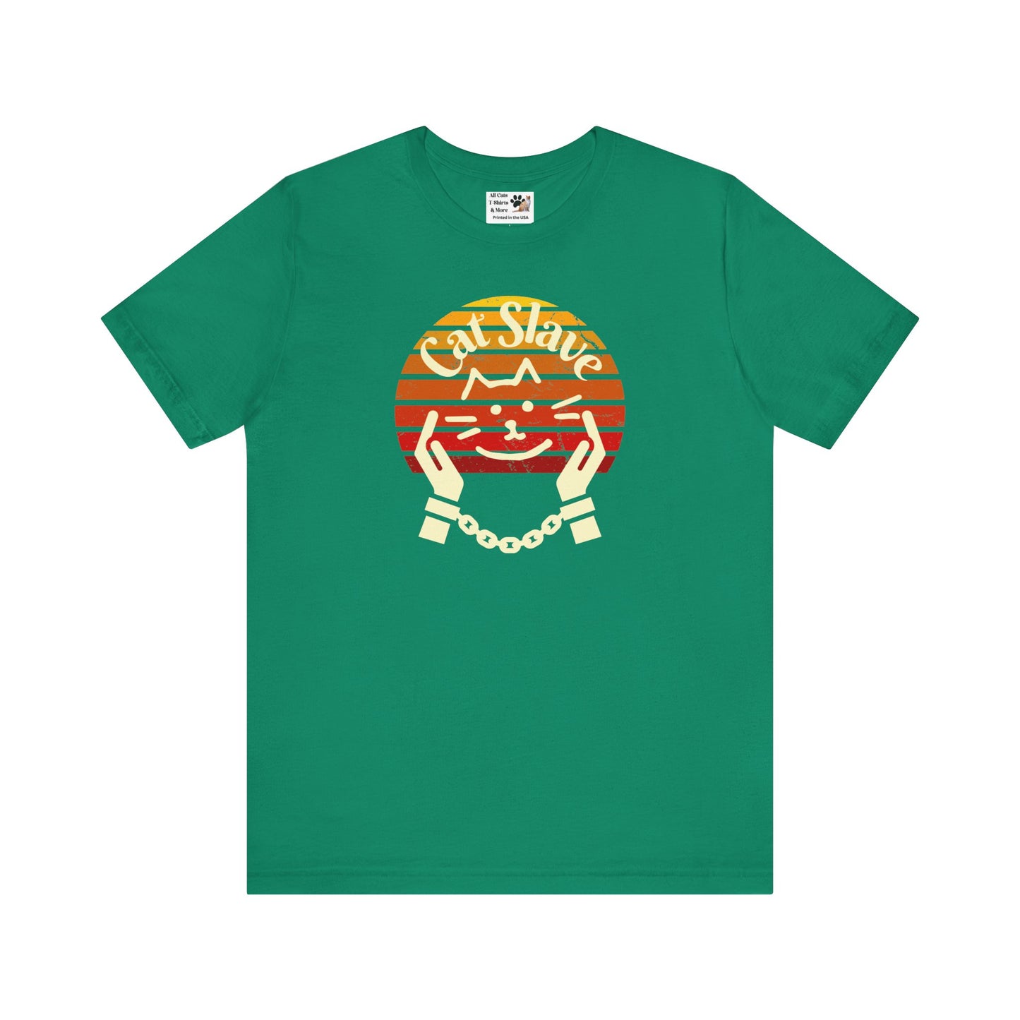 Cat Slave Vintage Sunset T-Shirt - (Unisex Jersey Tee - Casual & Trendy "Partly Distressed Style" Design)