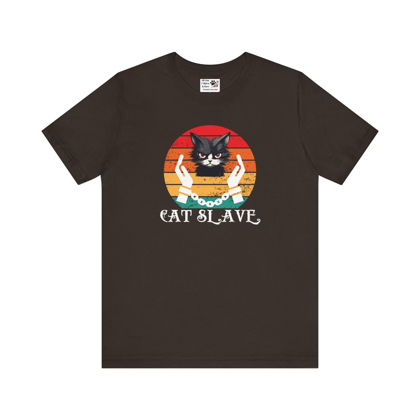 Cat Slave Vintage Sunset T-Shirt, Unisex Jersey Tee - Casual & Trendy "Distressed Grunge Style" Design