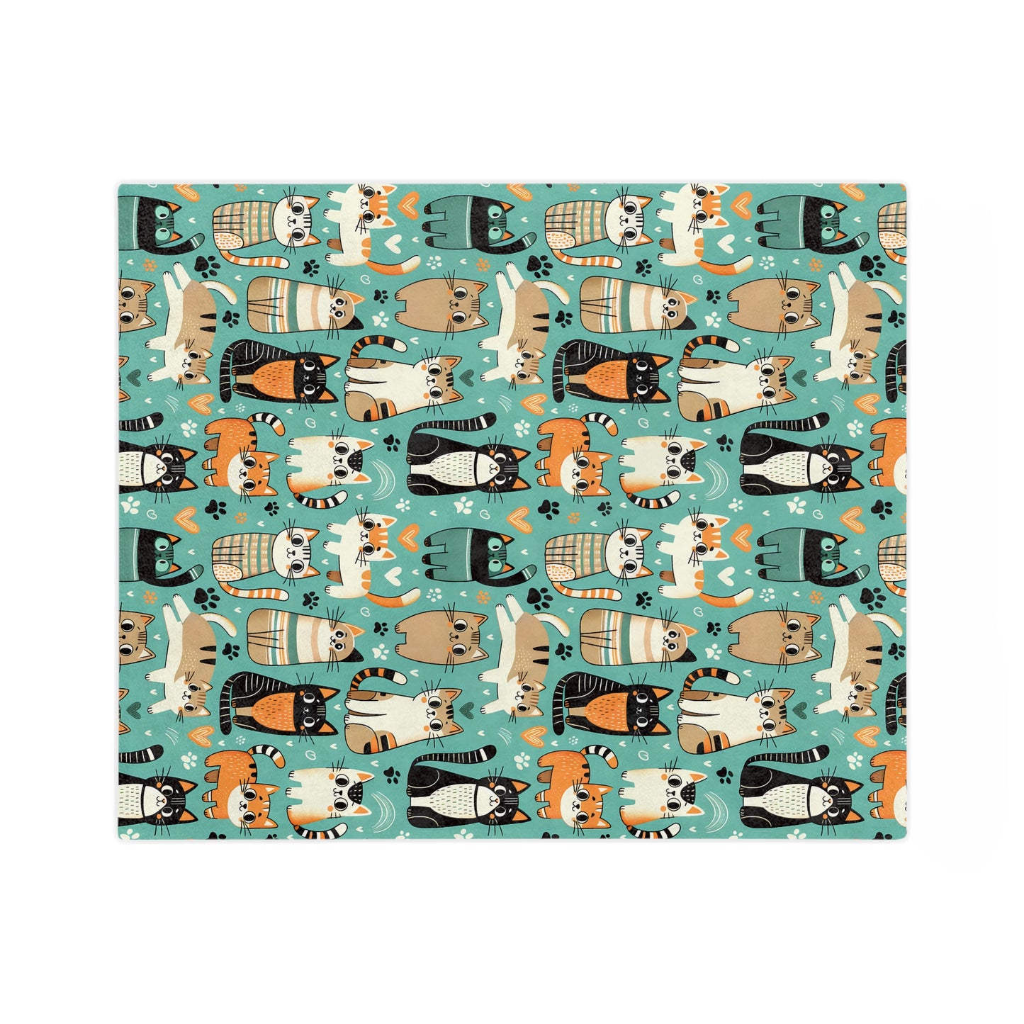Cozy Cat Print Blanket - Soft Velveteen Microfiber Throw, Pet Lover Gift, Home Decor for Cat Lovers, Perfect for Cozy Nights
