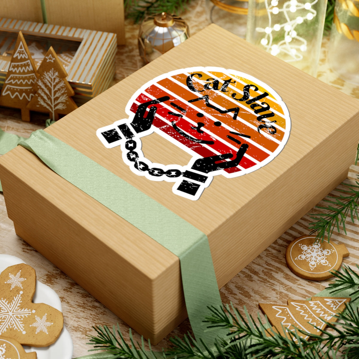 Cat Slave Kiss-Cut Stickers for Cat Fans