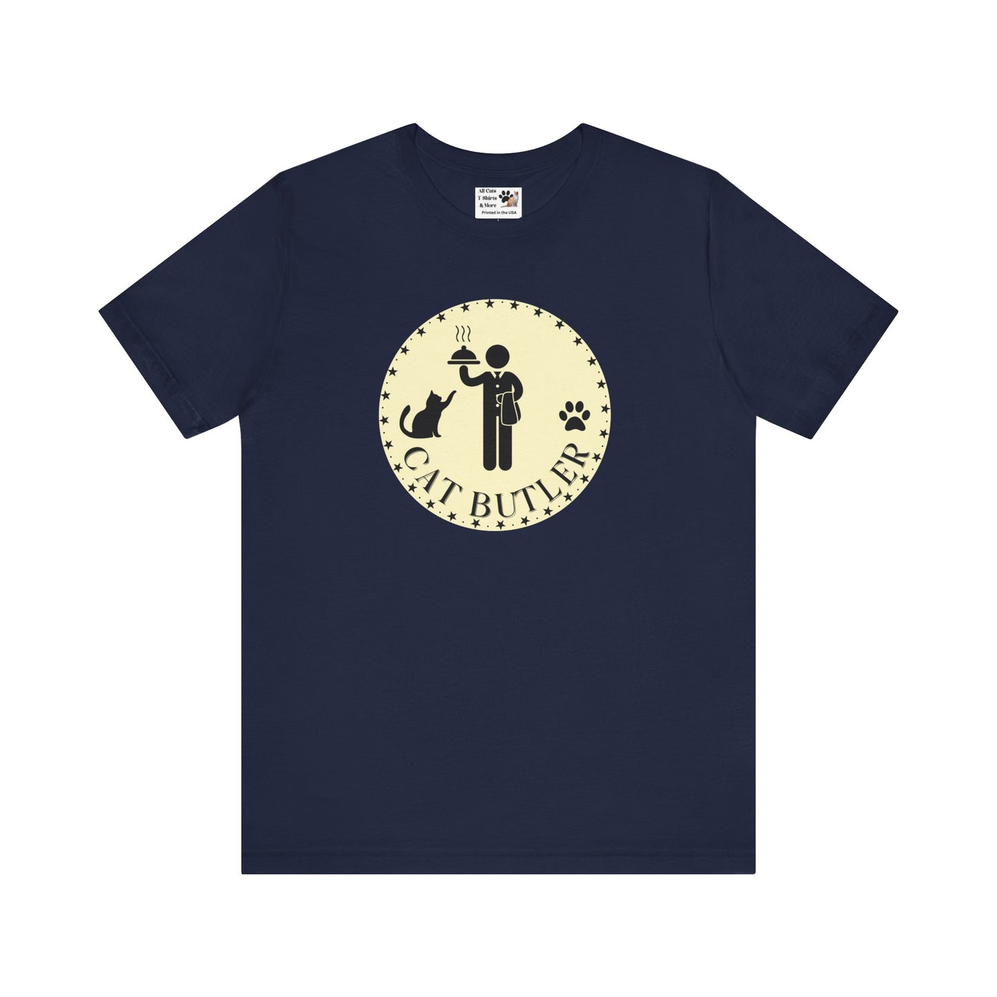 Cat Butler T-Shirt - (Unisex Jersey Tee - Perfect for Cat Lovers)