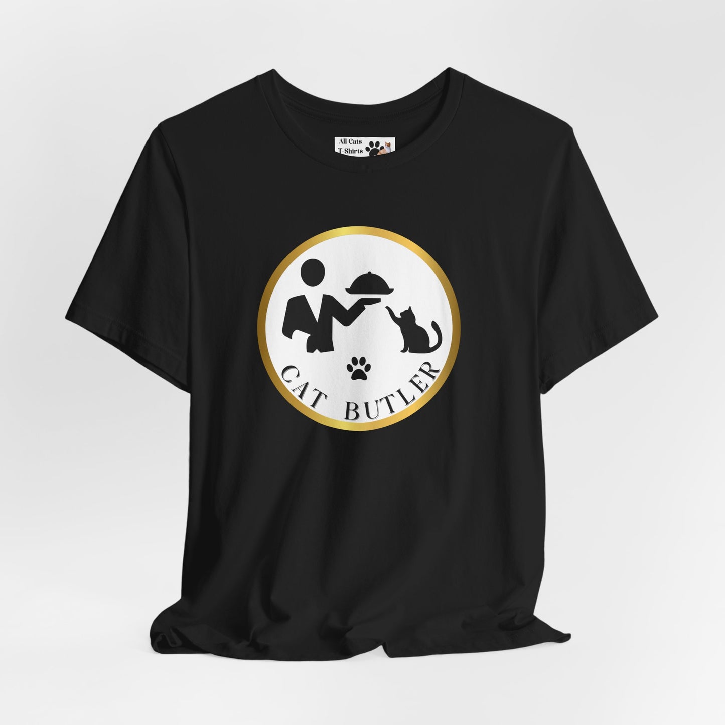 "Cat Butler" Design T-Shirt - (Unisex Jersey Short Sleeve Tee - Perfect Gift for Cat Lovers!)