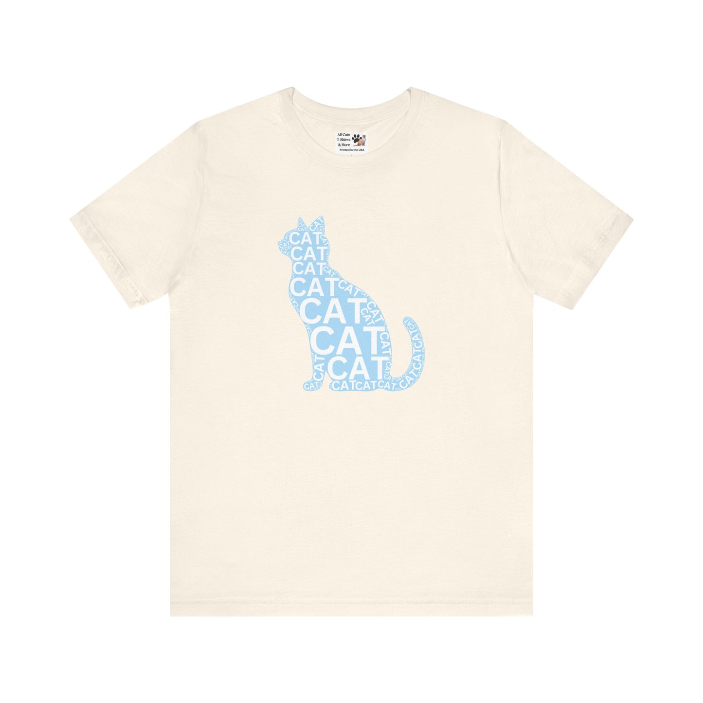 "CAT in a Cat, T-Shirt" - (Playful Blue Cat Design, Cat Lover Unisex Jersey Short Sleeve Tee - Purr-fect Gift!)