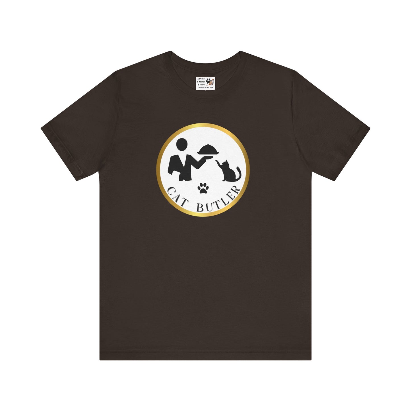 "Cat Butler" Design T-Shirt - (Unisex Jersey Short Sleeve Tee - Perfect Gift for Cat Lovers!)