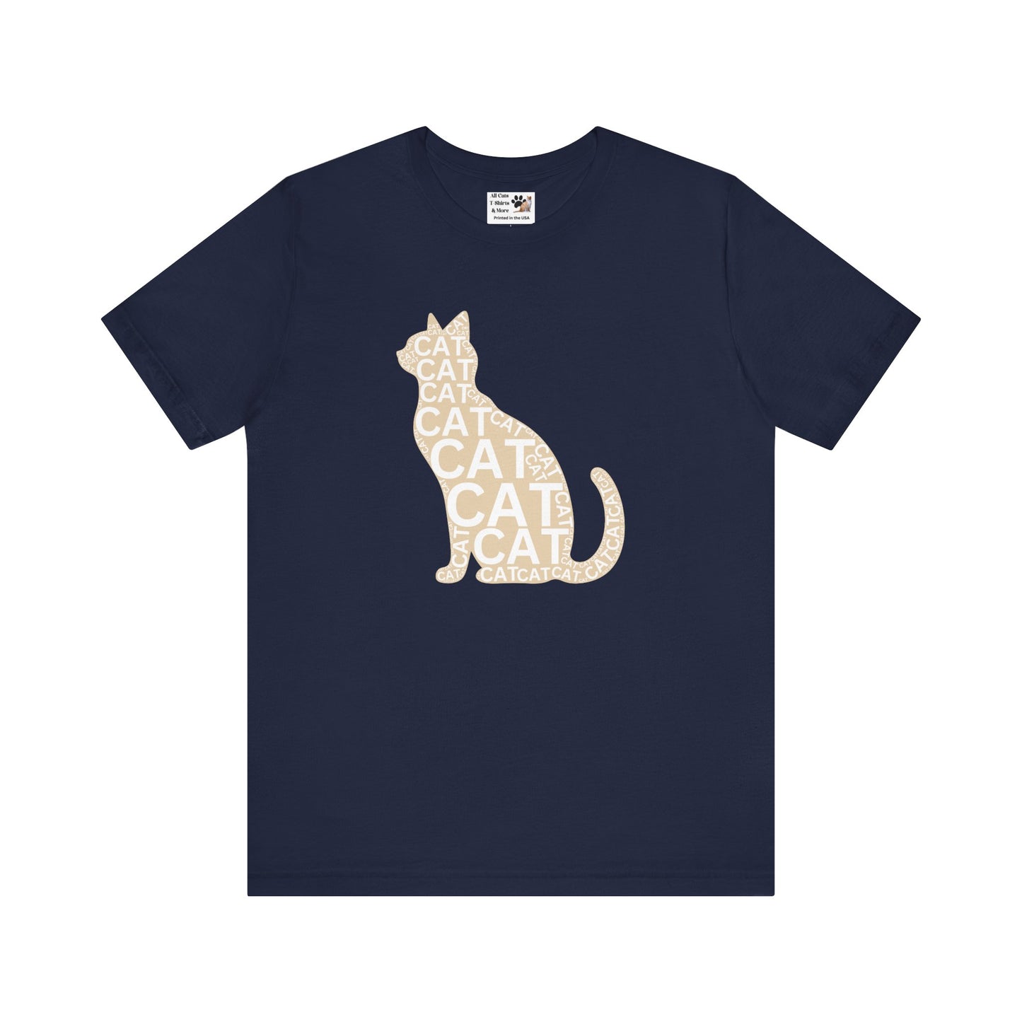 "CAT in a Cat, T-Shirt" - (Playful Beige Cat Design, Cat Lover Unisex Jersey Short Sleeve Tee - Purr-fect Gift!)